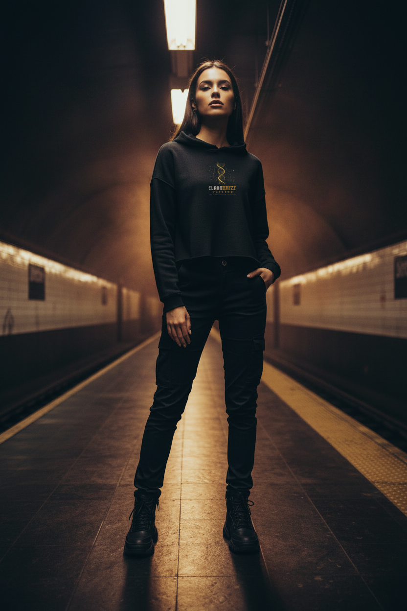 Hybrid — Crop Hoodie Backlit