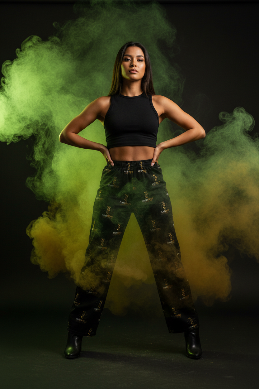 Sativa — Wide-Leg Pants with References
